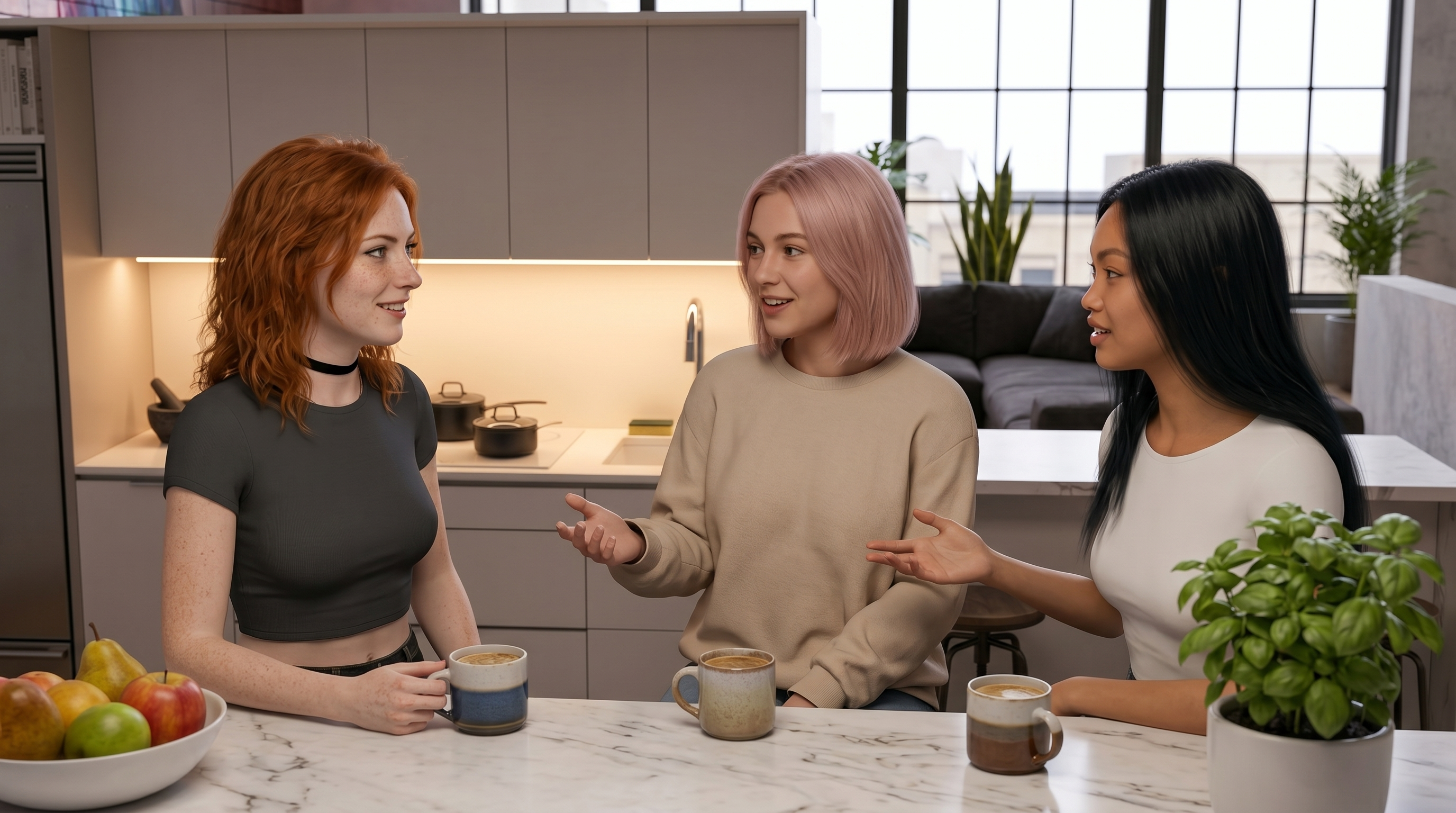 Sunny, Lara und Mayiko unterwegs